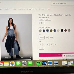 We the free good luck barrel overalls. Small petite. Color ultra light beam